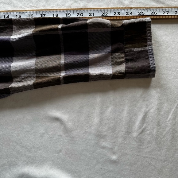 VANS OF THE WALL MENS LONG SLEEVE PLAID PURPLE GRAY SHIRT SZ L - Picture 12 of 14
